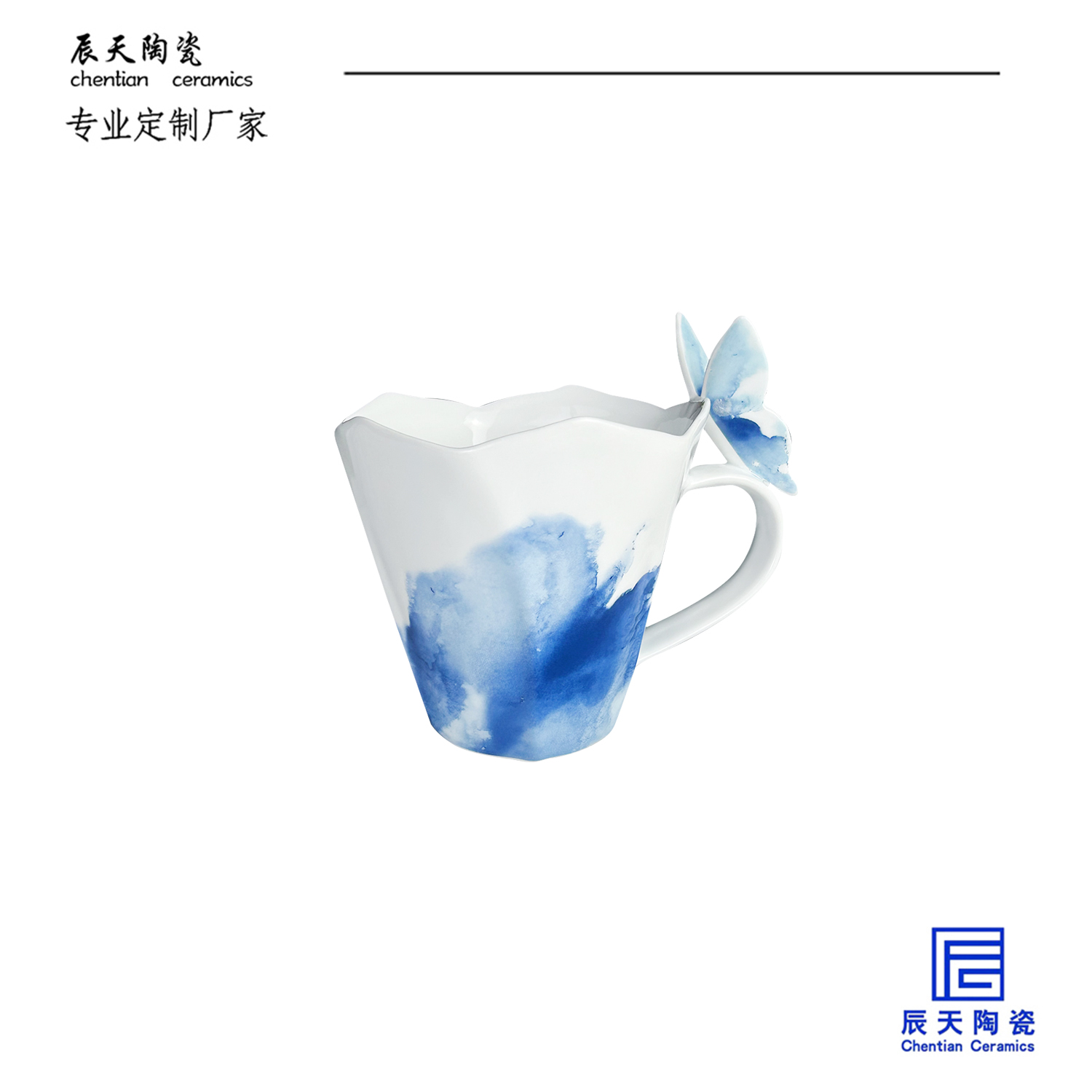 <b>客戶(hù)定制 創(chuàng)意蝴蝶花瓣陶瓷馬克杯</b>